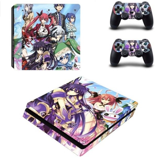 Amine Design PS4 Slim Skin Sticker Cover Decal For PS4 Slim Console And 2 Controller Skins