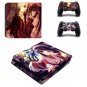 Amine Sexy Girl Skin for PS4 Slim Console Sticker for Sony PS4 Slim Skins+2Pcs Controller Protective