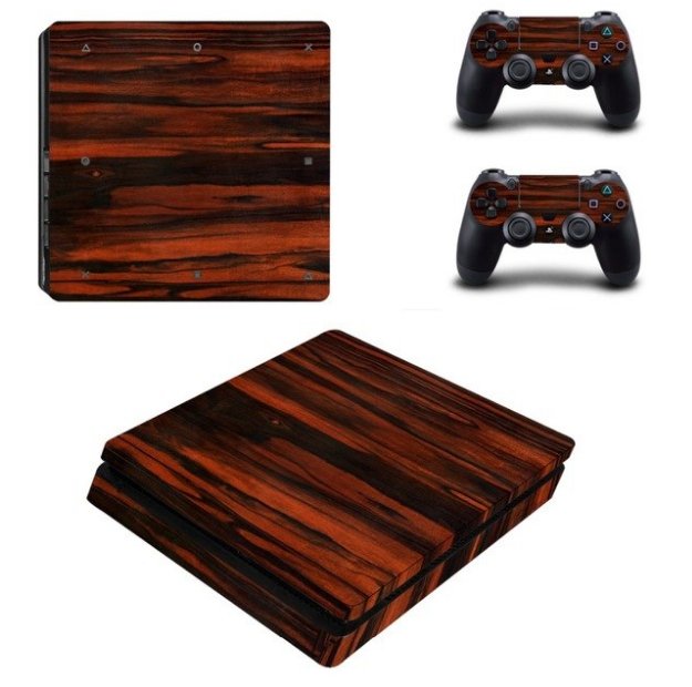 Wood Decal Skin For PS4 Slim Console Cover For Playstation 4 PS4 Slim Skin Stickers+ Controll