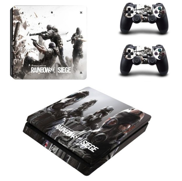 Tom Clancy's Rainbow Six PS4 Slim Skin Sticker Decals Designed for PS4 Slim Console+2 controller