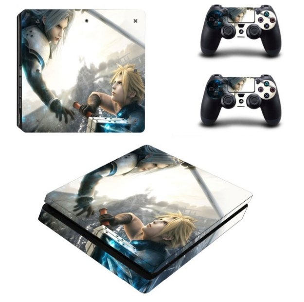 Final Fantasy PS4 Slim Skin Vinyl Decals Stickers Kit for Sony PS4 Slim Console+2 Controllers