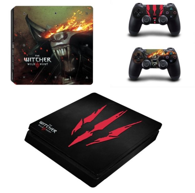 The Witcher PS4 Slim Sticker For Sony PS4 Slim Console+2 Controller Skin Sticker For PS4 S Skin