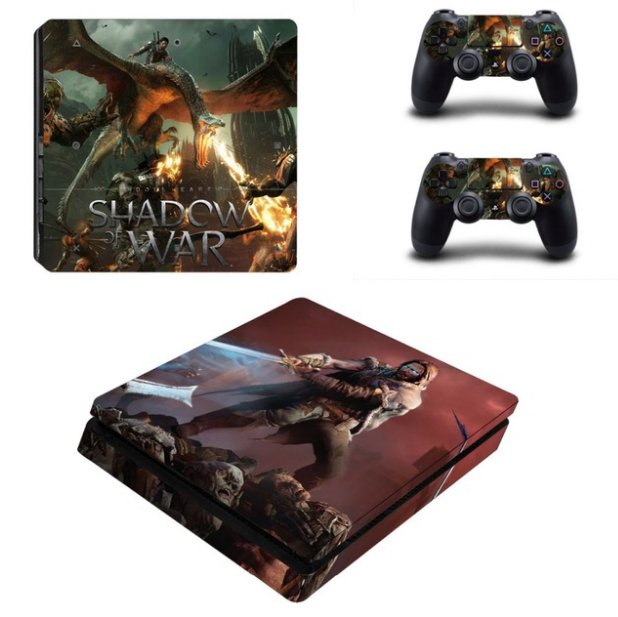 New PS4 Slim Sticker Middle Earth: Shadow of War Vinyl Decal PS4 S Skins for Sony PS4 S System