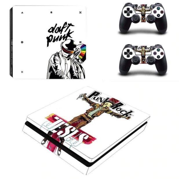 PS4 Slim Skin Sticker Kit for Playstation 4 S Console and Controller - Punk Rock Vinyl Decal