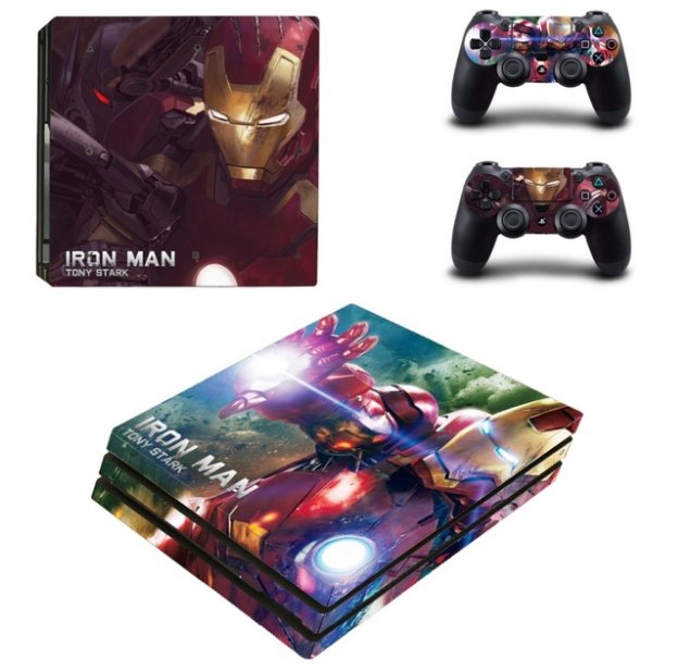Iron Man Skin PS4 PRO Sticker Console and 2 Controller Decals Stickers for Sony Playstation 4 PRO