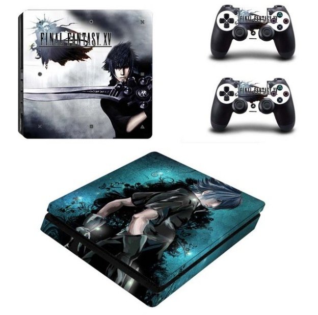 Final Fantasy Vinyl Cover Decal PS4 Slim Skin Sticker for Sony PS4 Console+2PCS Design Stickers