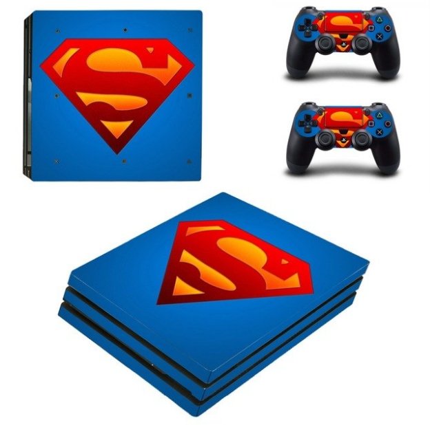 Vinyl Decal PS4 PRO Skin Sticker Super Man Stickers Kit for Sony PS4 PRO Console+2 Controller