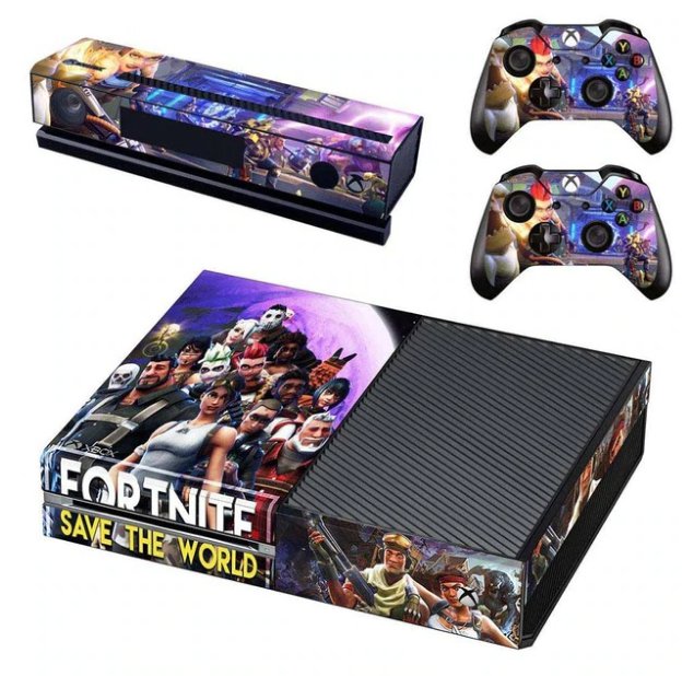 F Game Cosole Decal Skin Stickers for Xbox One Console Vinyl Skin+2PCS Controller Stickers