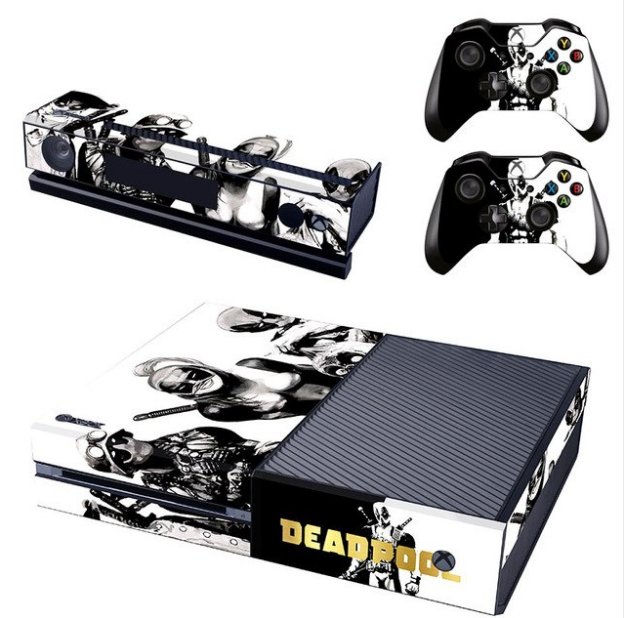 Dead Pool Skin Sticker For Xbox 1 Console+2Pcs Controller Skin+Kinect Protective Film Skins