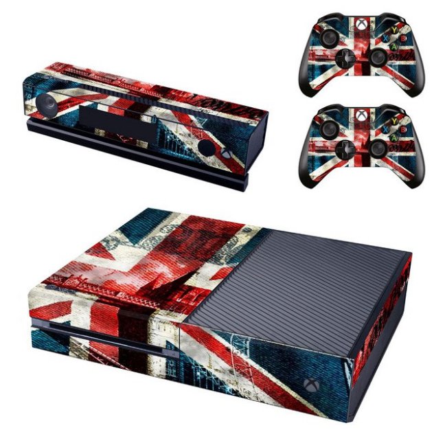The Union Jack Vinyl Skin Stickers Wrap Cover for Xbox One Console & 2 Controllers