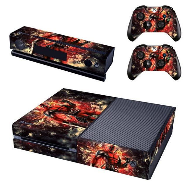Deal Pool Design Vinyl Skin Sticker Whole Body Decal Skins for Mircosoft XBOX 1 Console+Controller