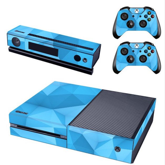 Blue 3D Design Full Protective Skin Sticker Cover Decal for XBOX 1 Console Kinect+ 2 controller