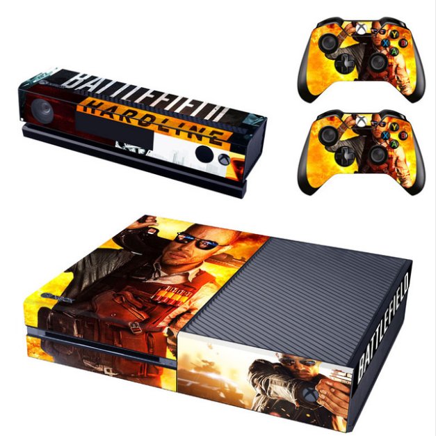 Battlefield Hardline Full Protective Skin Sticker Cover Decal for XBOX 1 Console Kinect+2controller