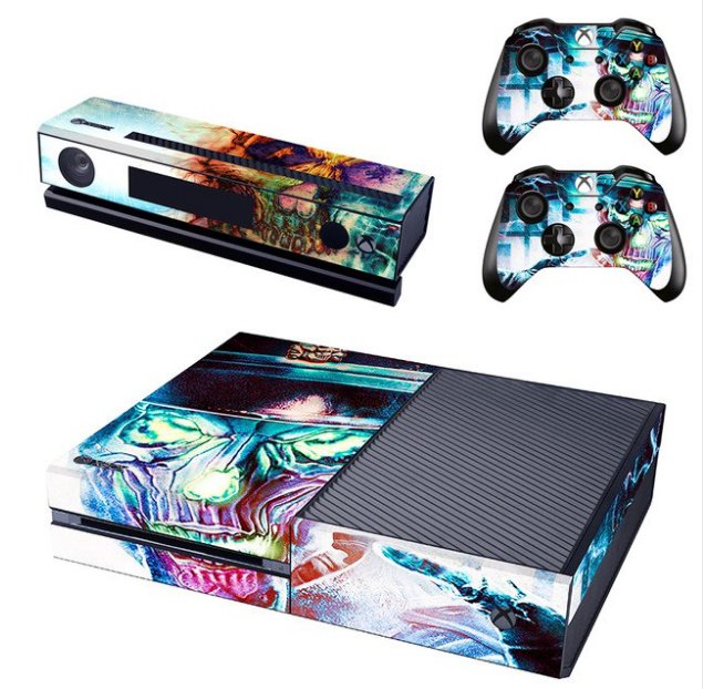Multi Color Designer Skin Sticker for Xbox One Console With Two Wireless Controller Decal