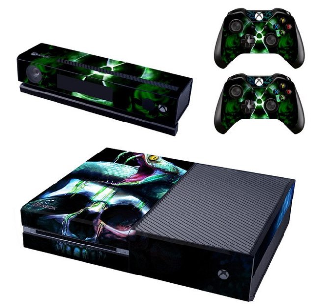 Designer Skin Sticker for Xbox One Console With Two Wireless Controller Decal:Venom