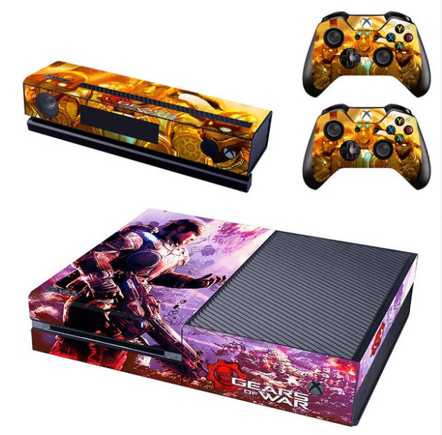 Gears Of War Decal Vinyl Skin Stickers Wrap Cover For Xbox One Console And 2 Controllers