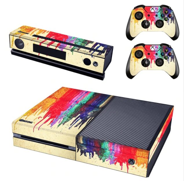 Multi Color Decal Skin Vinyl Decal Full Body Cover Skins Sticker for XBOX 1 Console+2Controller