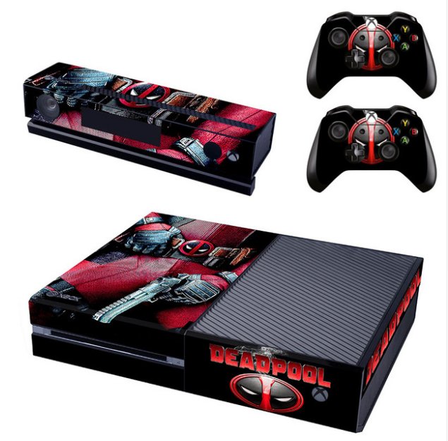 Dead Pool PVC Skin Sticker For Xbox 1 Console+2Pcs Controller Skin+Kinect Protective Cover