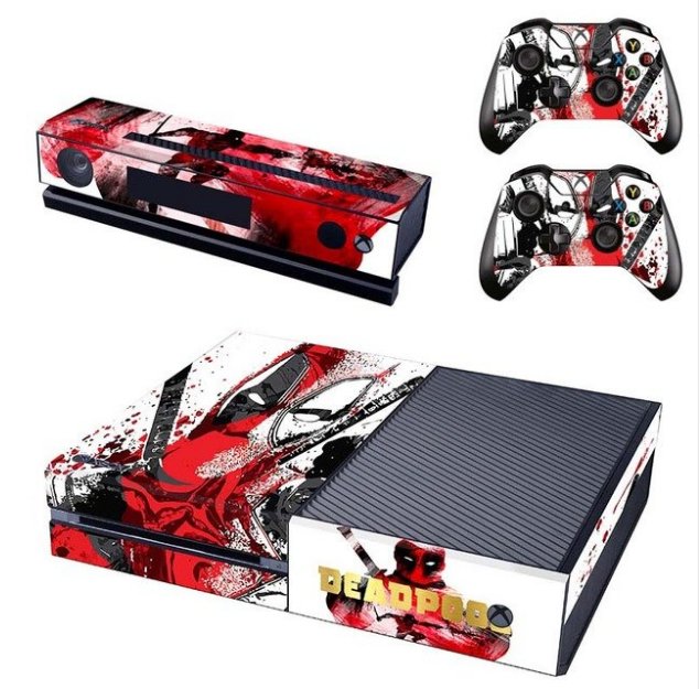 Dead Pool PVC Skin Sticker For Xbox 1 Console+2Pcs Controller Skin+Kinect Protective Cover