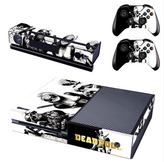 Dead Pool PVC Skin Sticker For Xbox 1 Console+2Pcs Controller Skin+Kinect Protective Cover