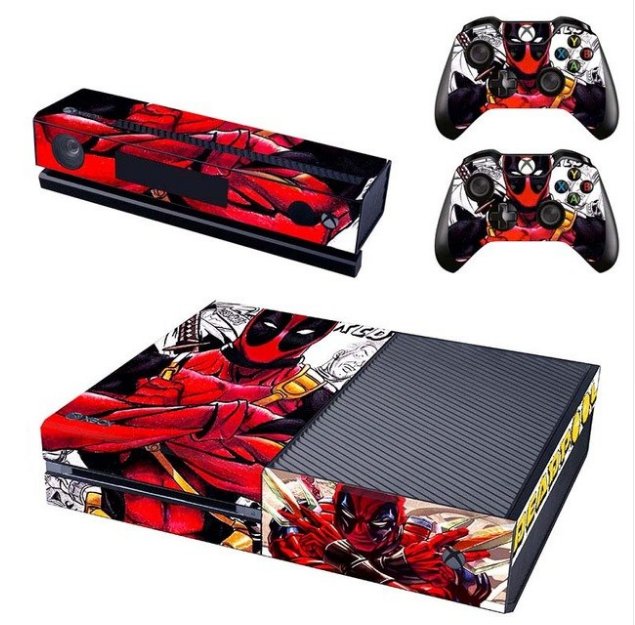 Dead Pool PVC Skin Sticker For Xbox 1 Console+2Pcs Controller Skin+Kinect Protective Cover