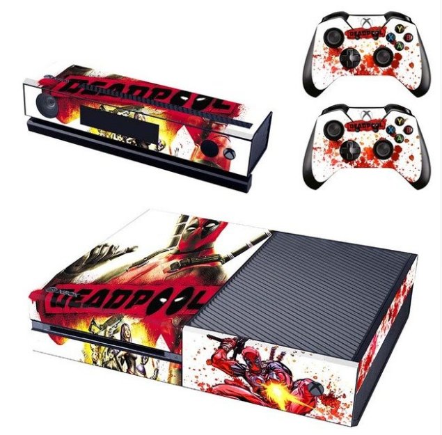 Dead Pool PVC Skin Sticker For Xbox 1 Console+2Pcs Controller Skin+Kinect Protective Cover
