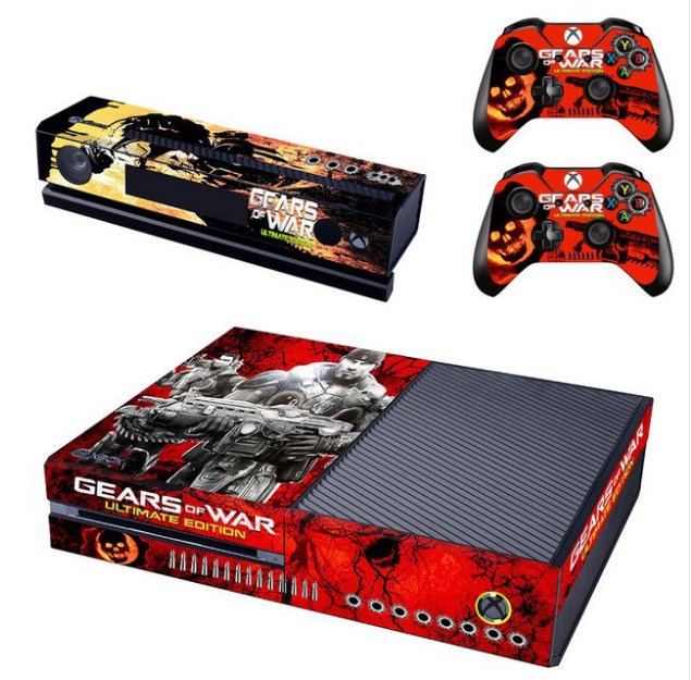 For Xbox One Console & 2 Controllers Skin Sticker Gears of War Ultimated Edition