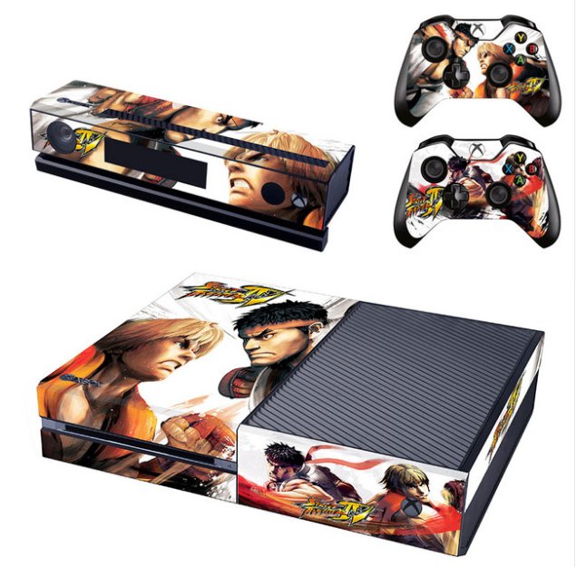 Street Fighter Full Protective Skin Sticker Cover Decal for XBOX 1 Console Kinect+2 controller skins