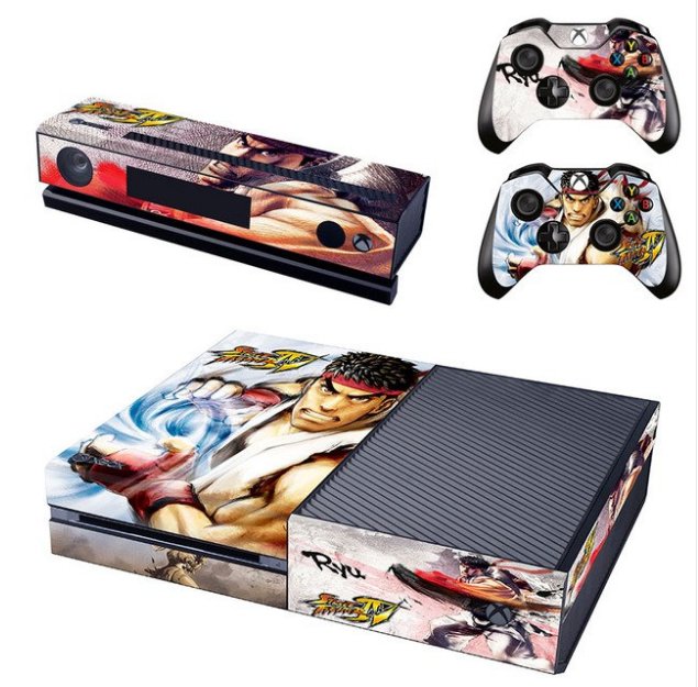 Street Fighter Full Protective Skin Sticker Cover Decal for XBOX 1 Console Kinect+2 controller skins