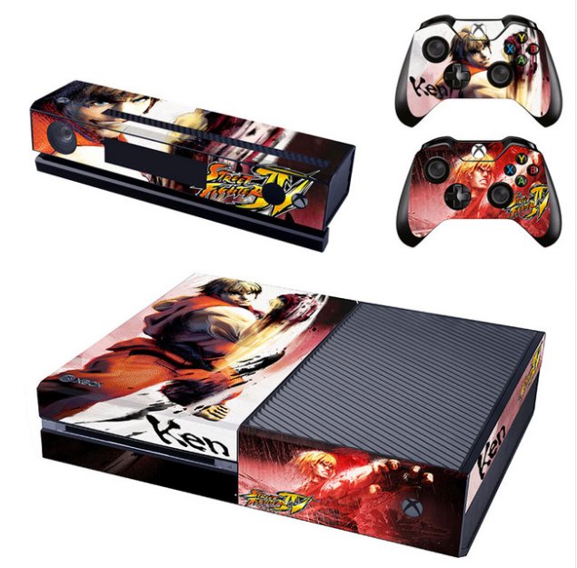Street Fighter Full Protective Skin Sticker Cover Decal for XBOX 1 Console Kinect+2 controller skins