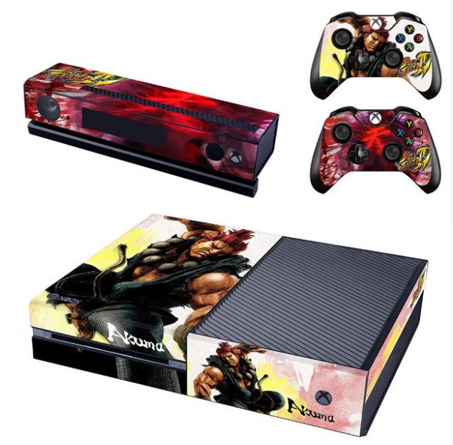Street Fighter Full Protective Skin Sticker Cover Decal for XBOX 1 Console Kinect+2 controller skins