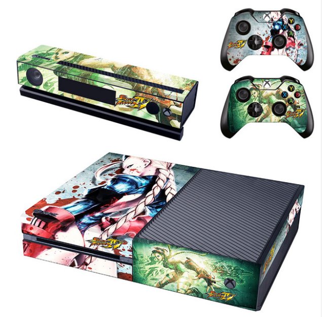 Street Fighter Full Protective Skin Sticker Cover Decal for XBOX 1 Console Kinect+2 controller skins