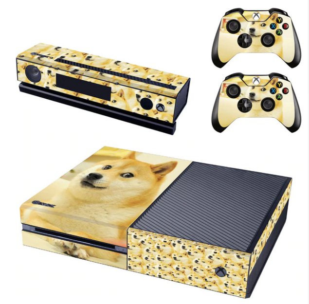 Designer Skin Sticker for the Xbox 1 Console+2Wireless Controller Decals-Many Dog Design