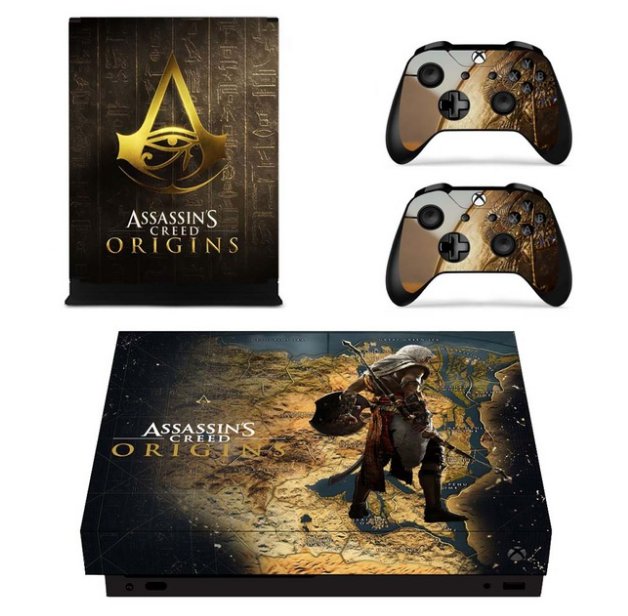Assassins Creed Vinyl Decal Cover Protective Warp Skin for XBOX 1 X Console Skin+2Controllers