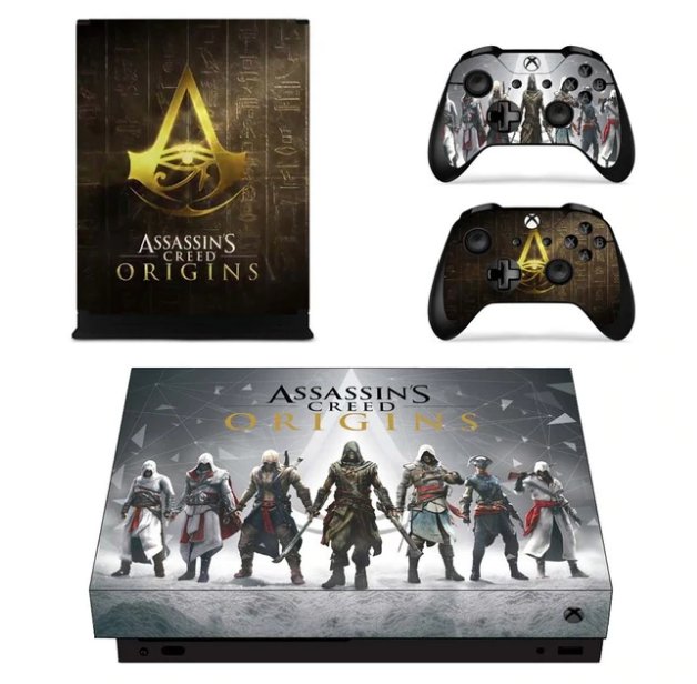 Assassins Creed Vinyl Decal Cover Protective Warp Skin for XBOX 1 X Console Skin+2Controllers