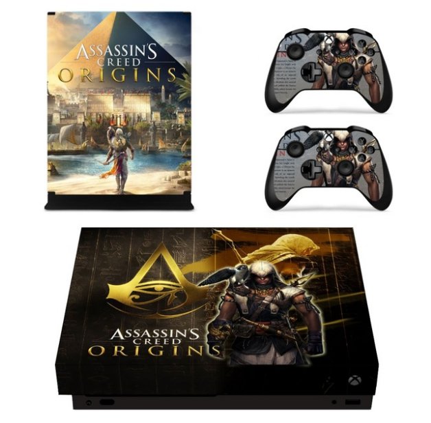 Assassins Creed Sticker Vinly Decal Cover for Xbox 1 X Console System+2 Controller Skins