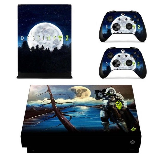 Destiny 2 Vinyl Skin Decals Sticker Kit for XBOX 1 X Console+2Wireless Controller Skins Full Cover