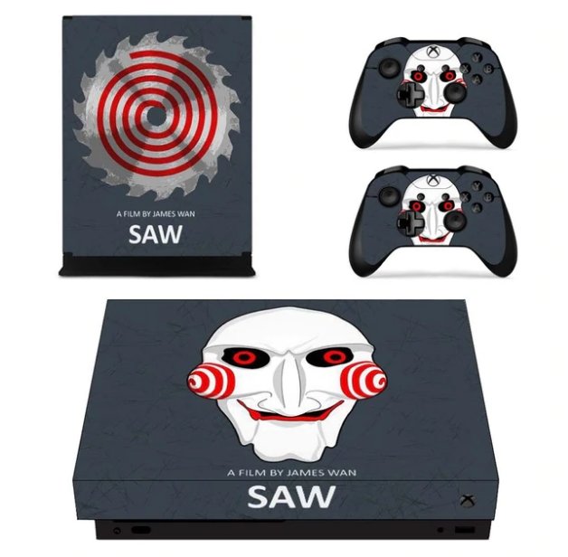 JIGSAW SAW Vinyl Cover Decal Xbox 1 X Skin Sticker For Xbox 1 X Console 2 Controller Protective