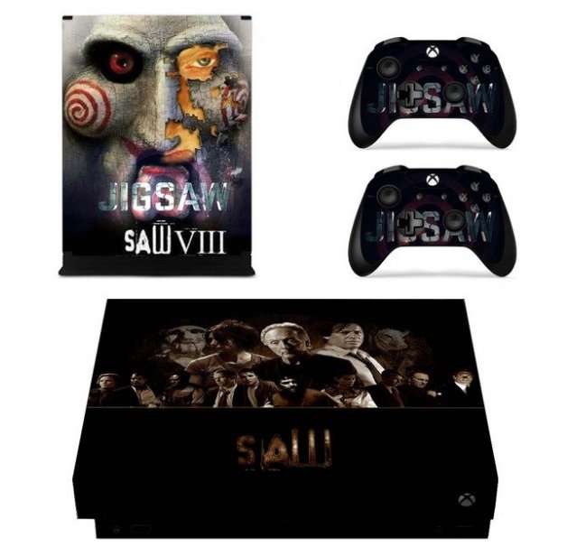 JIGSAW SAW Vinyl Cover Decal Xbox 1 X Skin Sticker For Xbox 1 X Console 2 Controller Protective