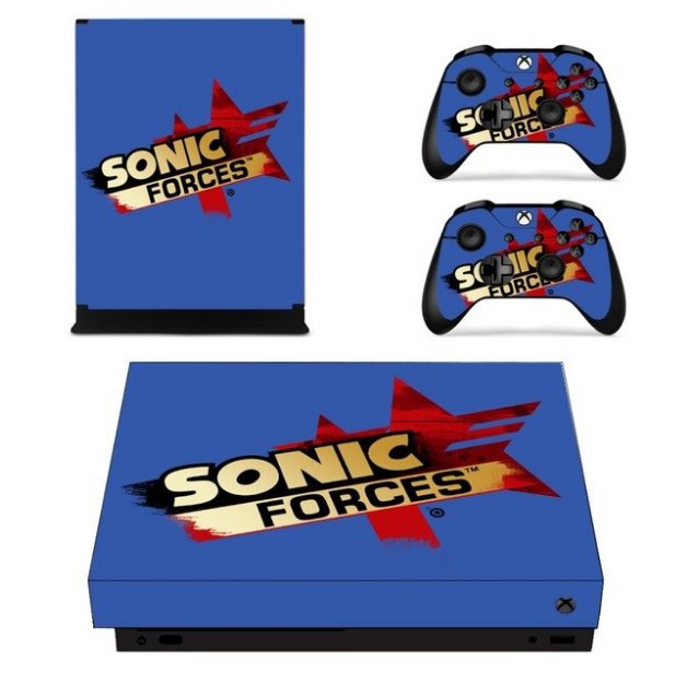 Sonic Forces Vinyl Cover Decal Skin Sticker for XBOX 1 X Console+2Controller Protective