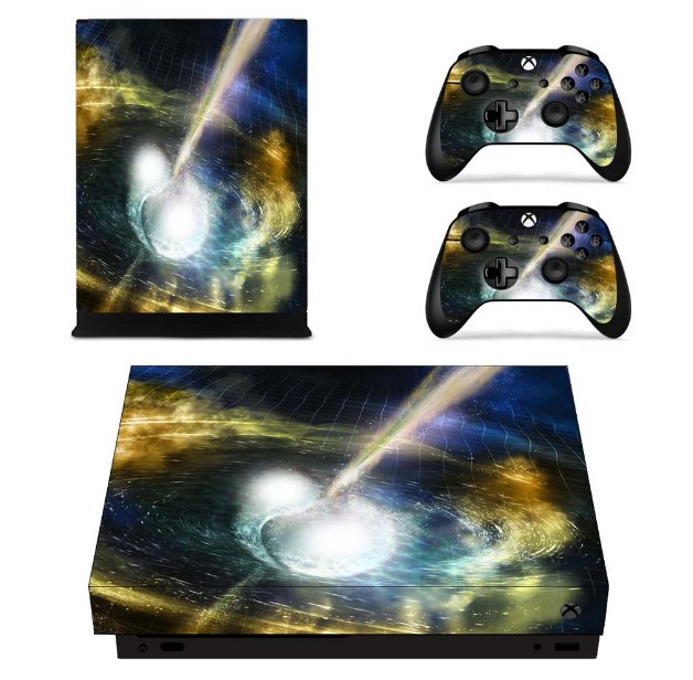 for XBOX 1 X Full Body Cover Sticker Starry Sky Decals Skins for XBOX 1 X Console+2Controllers