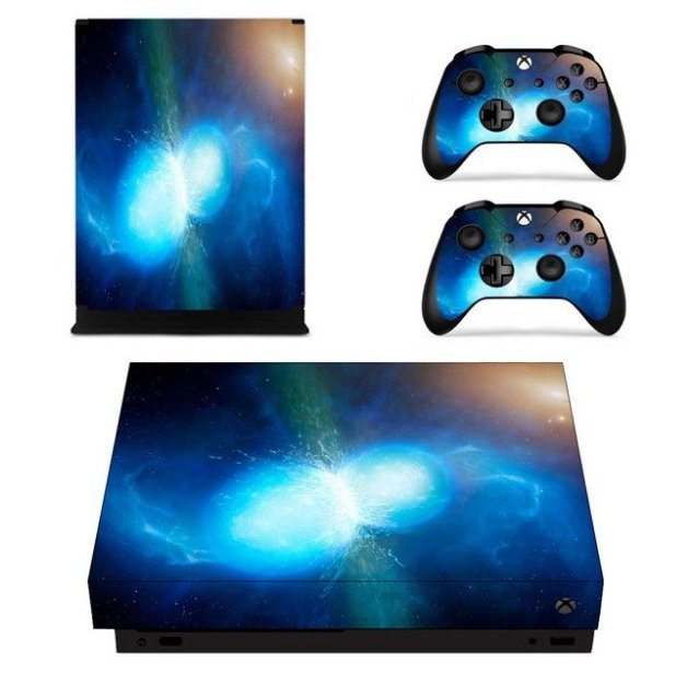 for XBOX 1 X Full Body Cover Sticker Starry Sky Decals Skins for XBOX 1 X Console+2Controllers