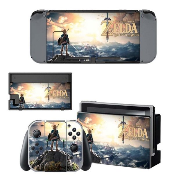Nintend Switch Vinyl Skin Sticker for Nintendo Switch Console+NS Game Controller Skins Set-For Zelad