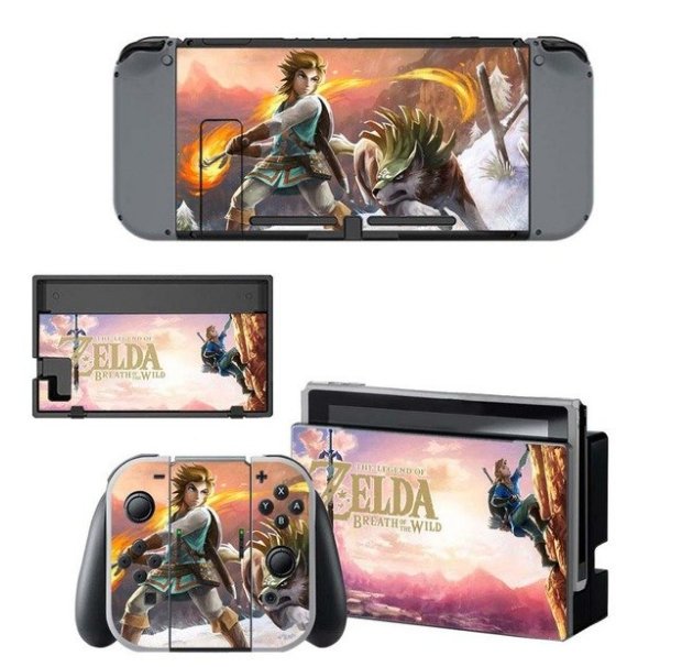 Nintend Switch Vinyl Skin Sticker for Nintendo Switch Console+NS Game Controller Skins Set-For Zelad