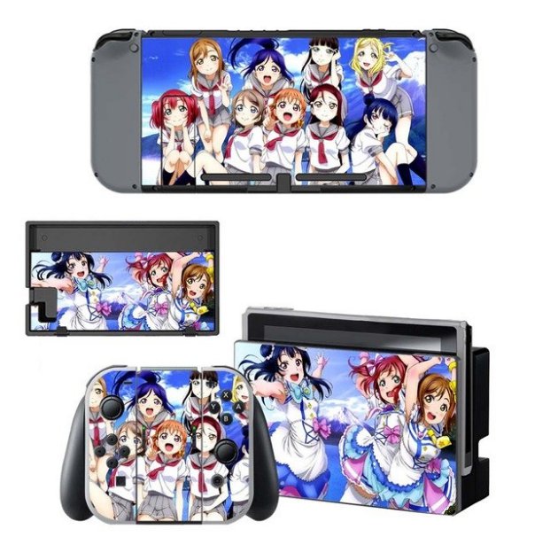 Love Live Decal Vinyl Skin NS Full Body Cover Sticker Set for Nintend Switch Console+Controller