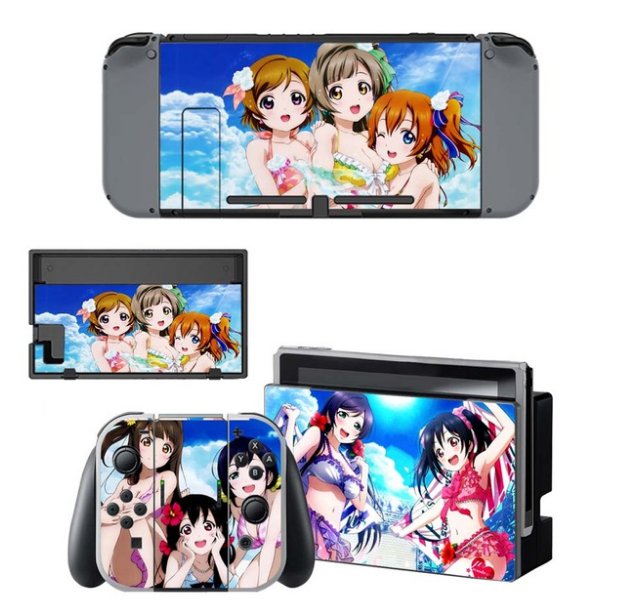 Love Live Decal Vinyl Skin NS Full Body Cover Sticker Set for Nintend Switch Console+Controller