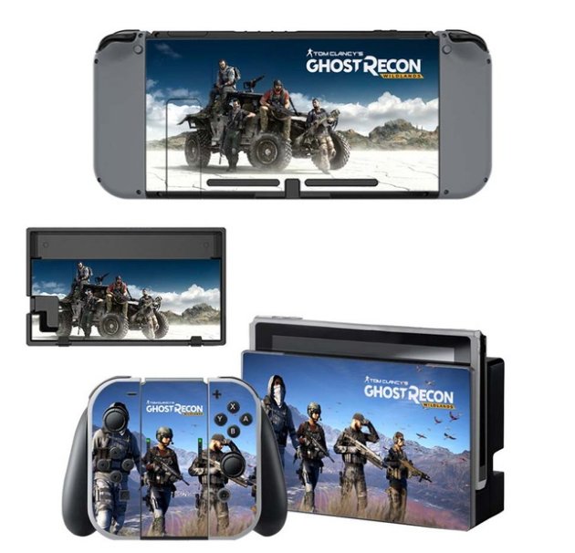 Tomclancy's Ghosh Recon Vinyl Skin Decal Sticker Wrap for Nintendo Switch Console Joy-Con Dock
