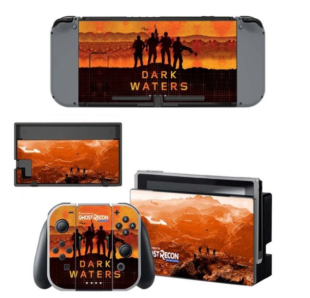 Tomclancy's Ghosh Recon Vinyl Skin Decal Sticker Wrap for Nintendo Switch Console Joy-Con Dock