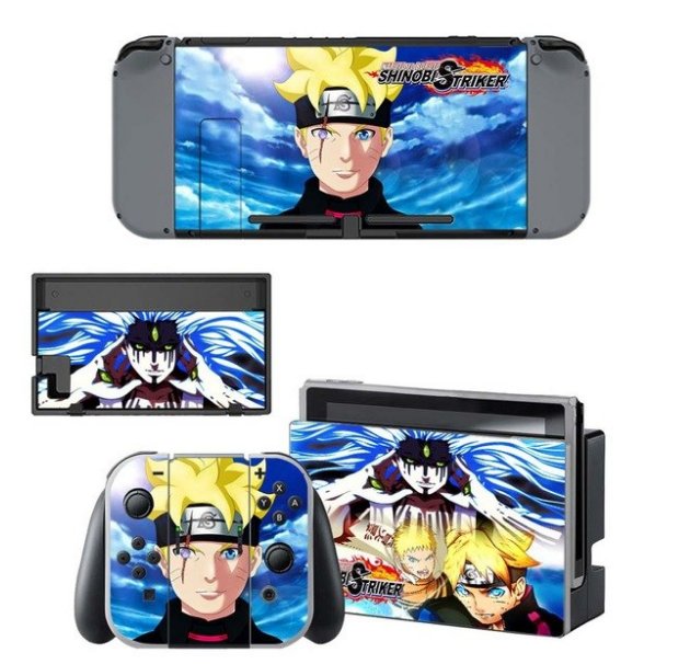 Naruto to Boruto:Shinobi Striker Decal NS Sticker Vinyl Skins for Nintendo Switch Console+Controller