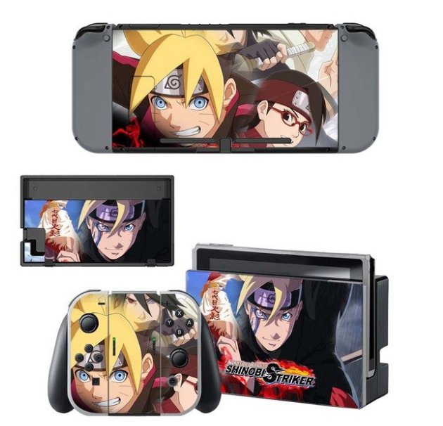 Naruto to Boruto:Shinobi Striker Decal NS Sticker Vinyl Skins for Nintendo Switch Console+Controller